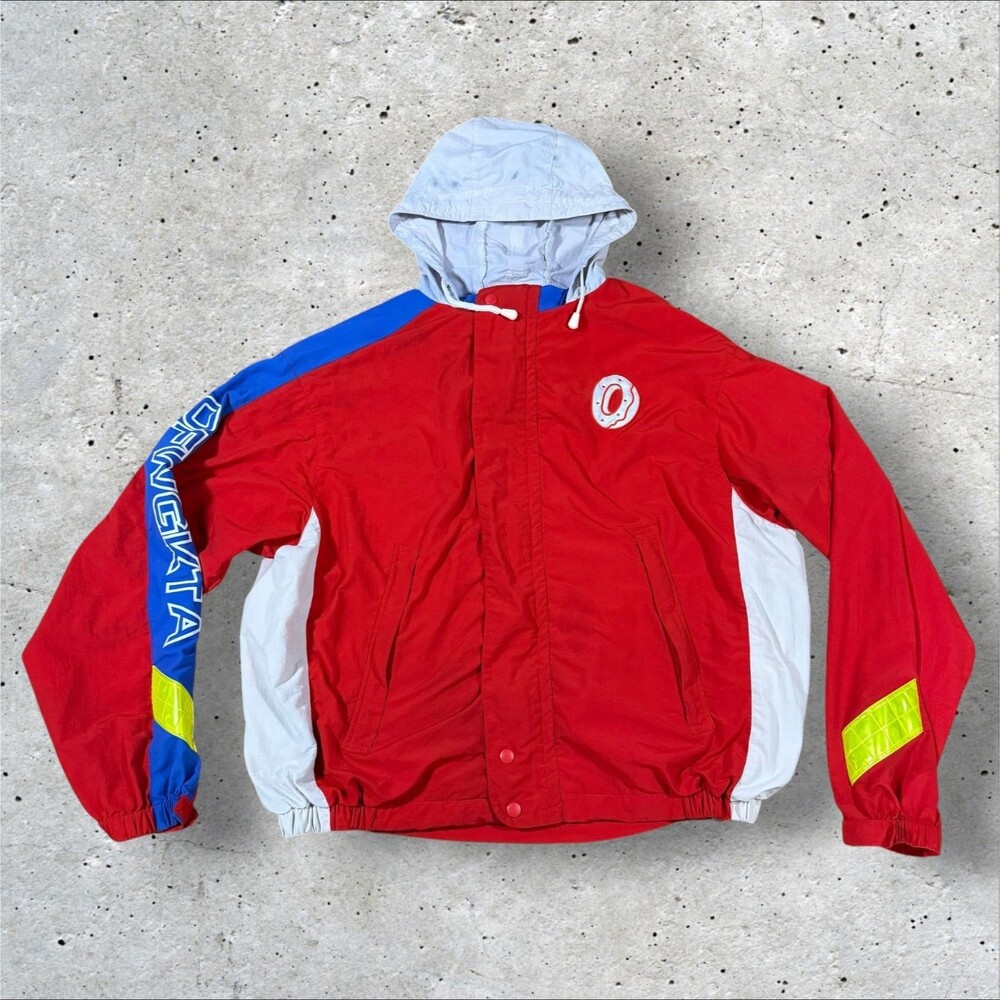 Odd Future OFWGKTA Tyler The Creator Donut Windbreaker Jacket Hooded Red Mens L